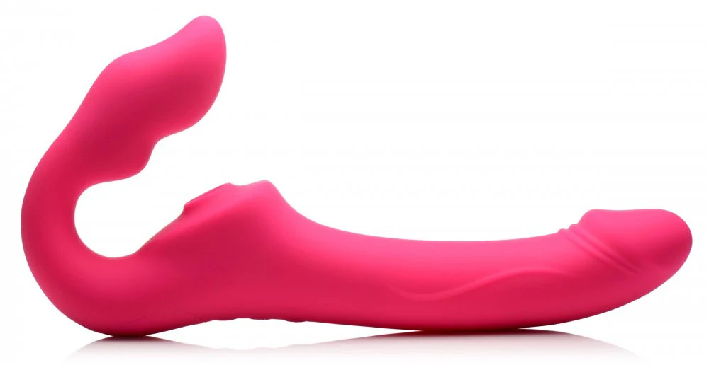 Licking and Vibrating Strapless Strap-On with Remote Control - Image 5